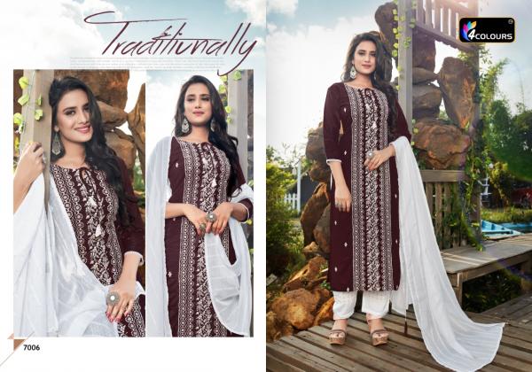 4 Colours Lakhnavi-Muslin-With-Embroidery-Readymade-Salwar